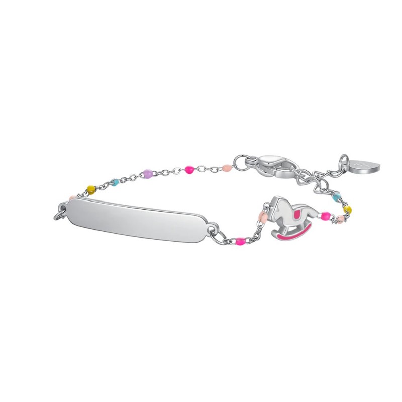 Bracciale Bambina Luca Barra JB236 In Acciaio Con Cavalluccio A Dondolo
