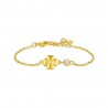 Bracciale Bambina Luca Barra JB245 In Acciaio Dorato Con Quadrifoglio E Cristallo