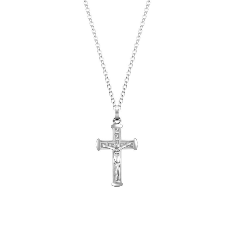 Collana Uomo Luca Barra CA527 In Acciaio Con Pendente Croce
