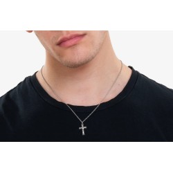 Collana Uomo Luca Barra CA527 In Acciaio Con Pendente Croce