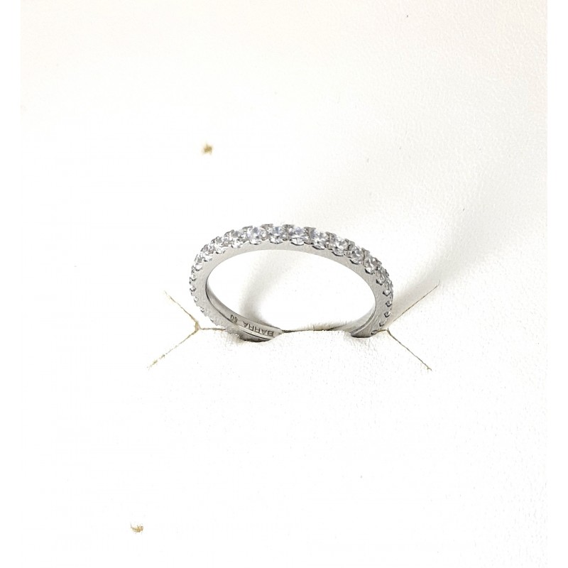 Anello Donna Luca Barra ANK570 Veretta In Acciaio Con Zirconi Misura 10