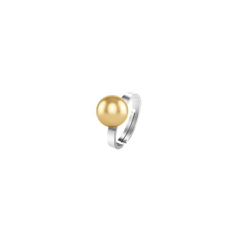 Anello Donna Luca Barra ANK553 In Acciaio Con Sfera Dorata
