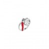 Anello Donna Luca Barra ANK559 In Acciaio Con Cornetto Rosso E Quadrifoglio