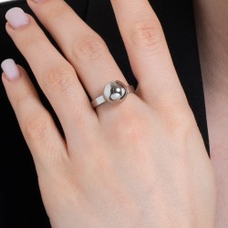 Anello Donna Luca Barra ANK552 In Acciaio Con Sfera Acciaio