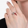 Anello Donna Luca Barra ANK558 In Acciaio Con Cornetto Rosso E Zircone
