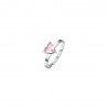 Anello Donna Luca Barra ANK561 In Acciaio Con Cristallo Rosa A Cuore