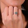Anello Donna Luca Barra ANK545 In Acciaio Con Cristallo Verde E Zirconi