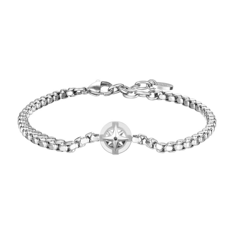 Bracciale Uomo Luca Barra BA1831 In Acciaio Con Rosa Dei Venti