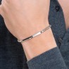 Bracciale Uomo Luca Barra BA1838 In Acciaio Con Piastra Bicolore
