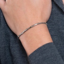 Bracciale Uomo Luca Barra BA1837 In Acciaio Con Elementi Acciaio