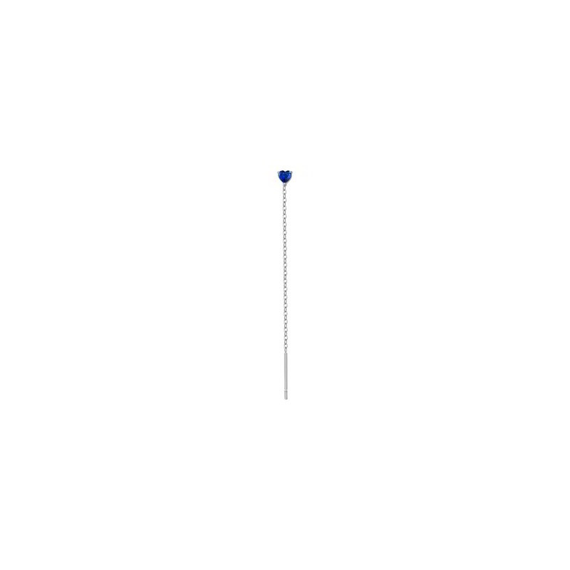 Mono Orecchino Donna Luca Barra OK1516 Pendente Con Cristallo Blu A Cuore