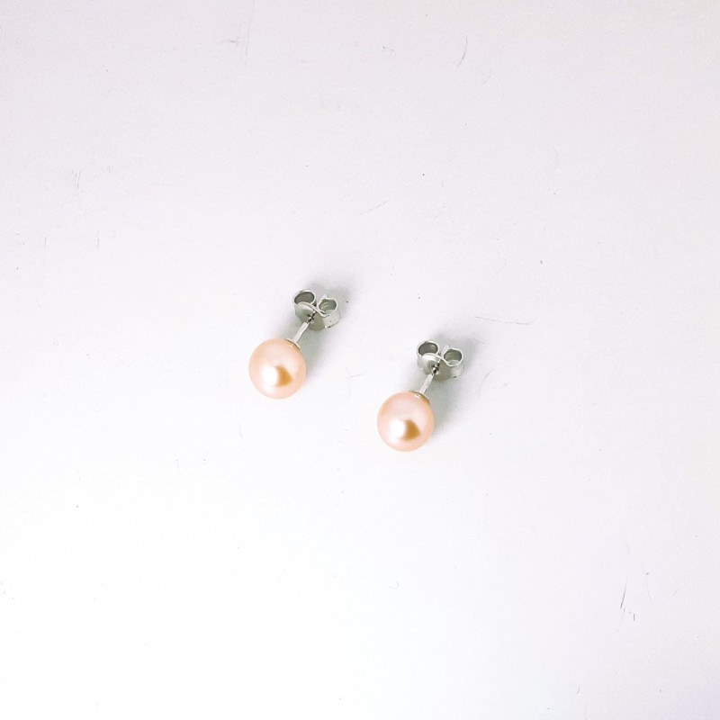 Orecchini Donna MIKIKO M.GTR65M B In Oro Bianco Con Perle Rosa 6,5/7 mm