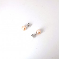 Orecchini Donna MIKIKO M.GTR65M B In Oro Bianco Con Perle Rosa 6,5/7 mm