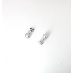 Orecchini Donna MIKIKO M.GTR65G B In Oro Bianco Con Perle Grigie 6,5/7 mm