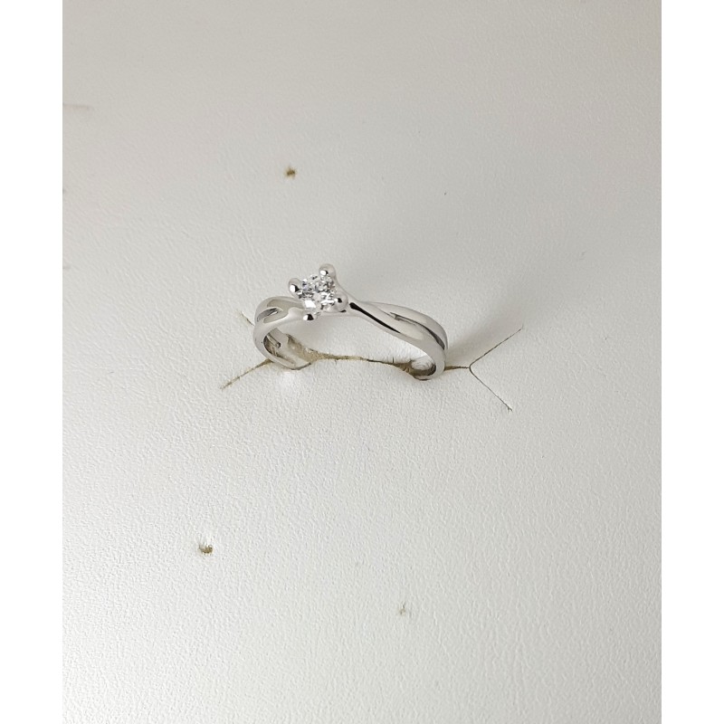 Anello Donna Elli's Nardelli EL029013 Solitario In Oro Bianco Con Diamante 0,13