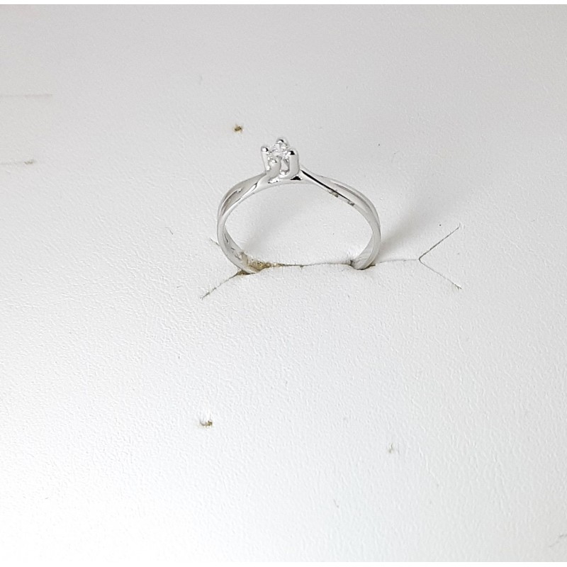 Anello Donna Elli's EL029007 Solitario In Oro Bianco Con Diamante 0,07