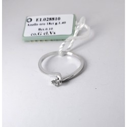 Anello Donna Elli's Nardelli EL028810 Solitario In Oro Bianco Con Diamante 0,10