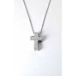 Collana Donna Elli's Nardelli EL0960 In Oro Bianchi Con Croce E Diamanti