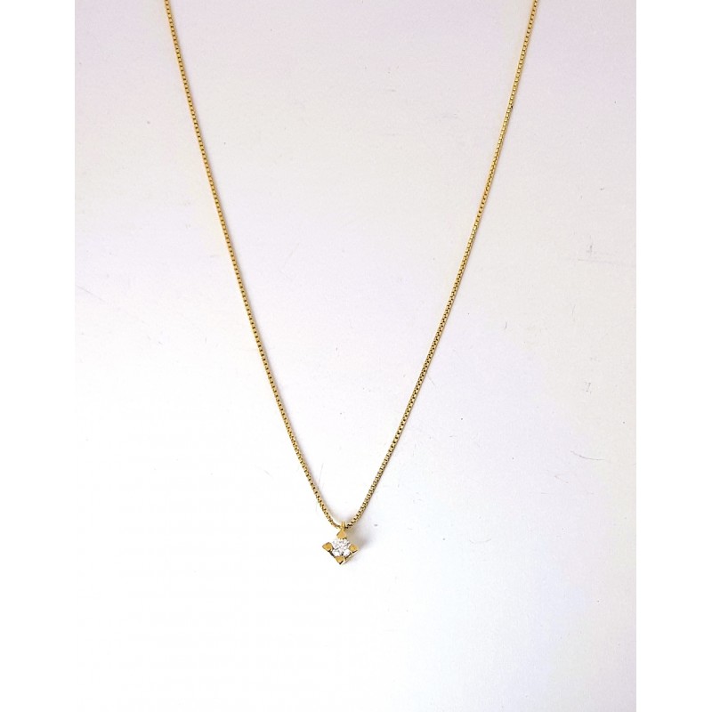 Collana Donna Elli's Nardelli EL026308G Punto Luce In Oro Giallo Con Diamante 0,08