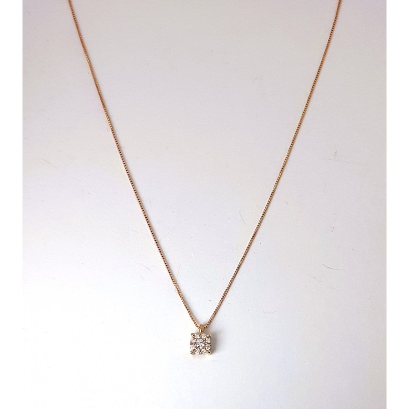 Collana Donna Elli's Nardelli PEND Punto Luce In Oro Rosa Con Diamanti
