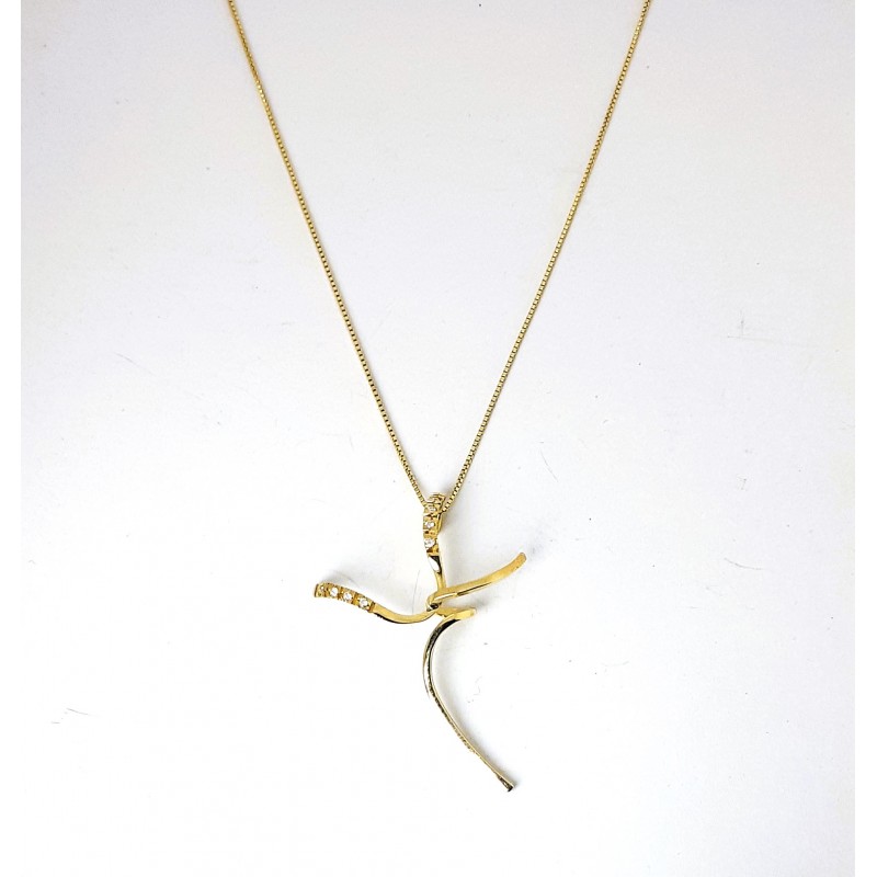 Collana Donna Elli's Nardelli EL0671G In Oro Giallo Con Croce Con Diamanti