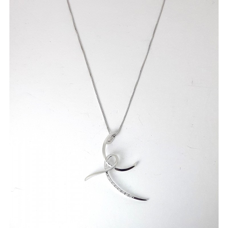 Collana Donna Elli's Nardelli EL0669 In Oro Bianco Con Croce Con Diamanti