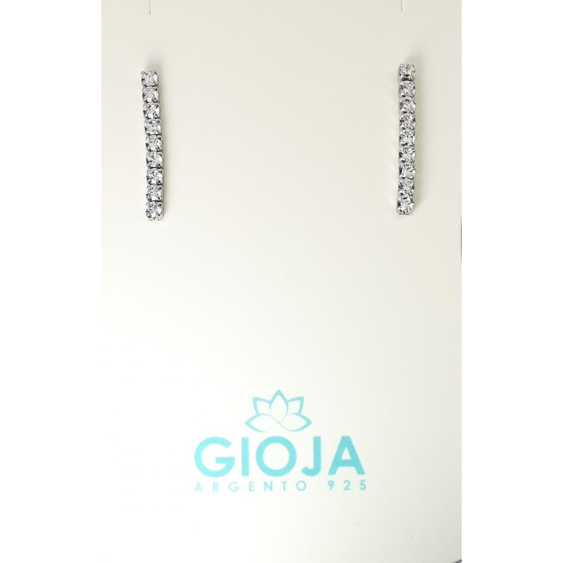Orecchini Donna Gioja Argento CCD46 Tipo Tennis Con Zirconi