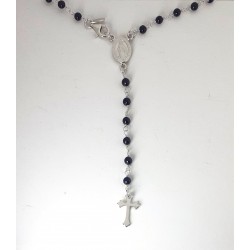 Collana Del Rosario Unisex Ananda 925 RSCL06 In Argento Con Sfere Nere