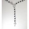 Collana Del Rosario Unisex Ananda 925 RSCL06 In Argento Con Sfere Nere