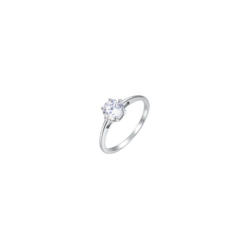 Anello Donna Solitario Luca Barra ANK588 In Acciaio Con Zircone Misura 10