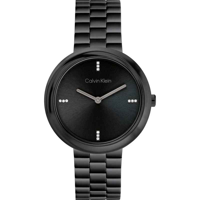 Orologio Donna Calvin Klein Twisted Bezel 25100096 In Acciaio IP Nero