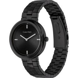 Orologio Donna Calvin Klein Twisted Bezel 25100096 In Acciaio IP Nero