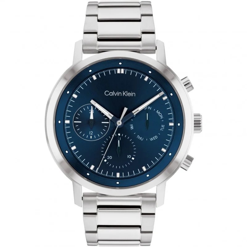Orologio Uomo Calvin Klein Architectural 2520063 Cronografo Con Quadrante Blu