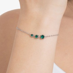 Bracciale Donna Luca Barra BK2919 In Acciaio Con Pietre Verdi