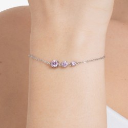 Bracciale Donna Luca Barra BK2816 In Acciaio Con Pietre Rosa