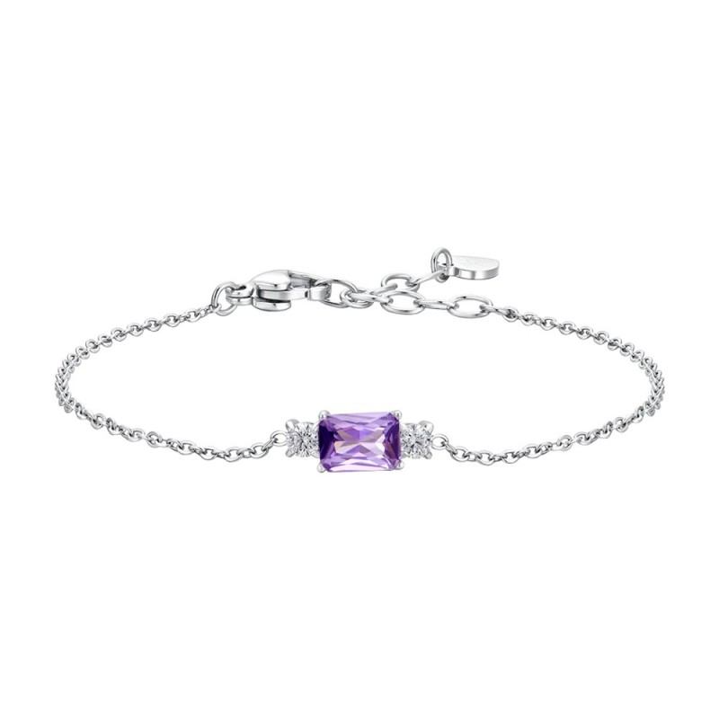 Bracciale Donna Luca Barra BK2812 In Acciaio Con Zircone Viola