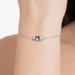 Bracciale Donna Luca Barra BK2812 In Acciaio Con Zircone Viola