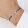 Bracciale Uomo Luca Barra BA1364 In Acciaio Tipo Tennis Con Zirconi Blu