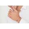 Bracciale Uomo Luca Barra BA1364 In Acciaio Tipo Tennis Con Zirconi Blu
