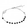 Bracciale Uomo Luca Barra BA1848 In Acciaio Del Rosario Con Sfere Nere