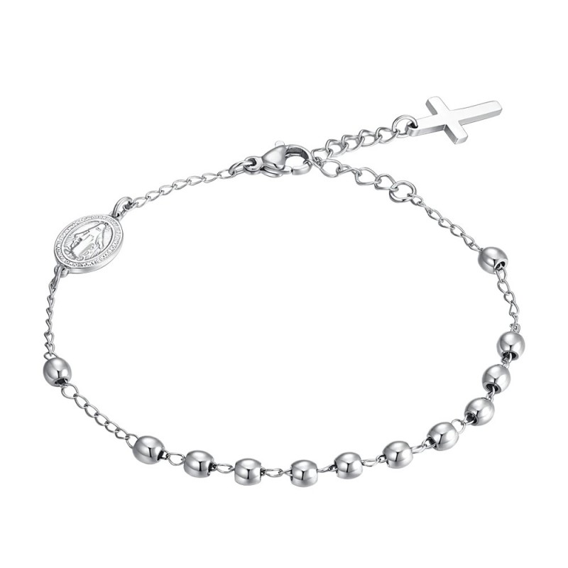 Bracciale Uomo Luca Barra BA1847 In Acciaio Del Rosario