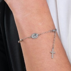 Bracciale Uomo Luca Barra BA1847 In Acciaio Del Rosario