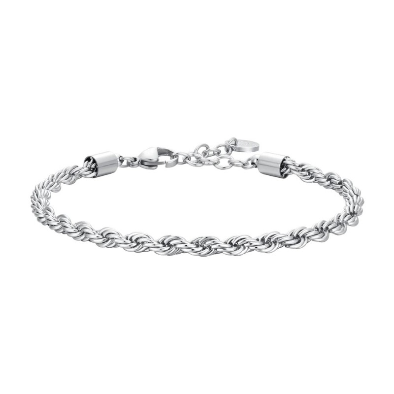 Bracciale Uomo Luca Barra BA1857 In Acciaio Tipo Corda Spessore 3,5 mm