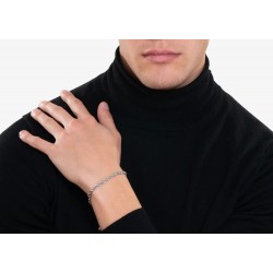 Bracciale Uomo Luca Barra BA1857 In Acciaio Tipo Corda Spessore 3,5 mm