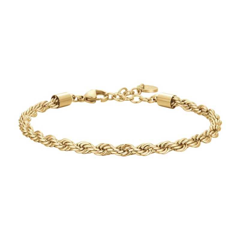 Bracciale Uomo Luca Barra BA1858 In Acciaio Dorato Tipo Corda 3,8 mm