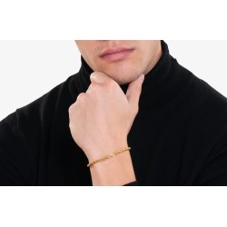 Bracciale Uomo Luca Barra BA1858 In Acciaio Dorato Tipo Corda 3,8 mm