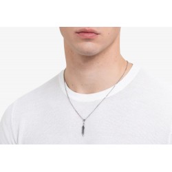 Collana Uomo Luca Barra CA535 In Acciaio Con Piuma