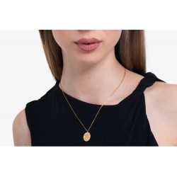 Collana Donna Luca Barra CK2145 In Acciaio Dorato Con Madonna Miracolosa