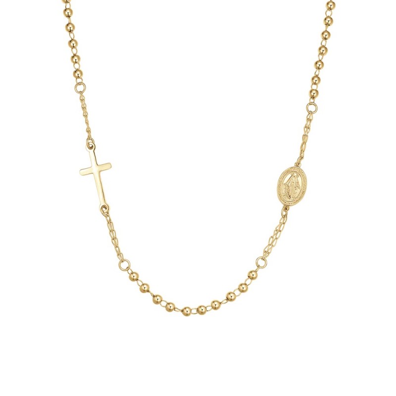 Collana Donna Luca Barra CK2154 Del Rosario In Acciaio Dorato