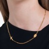 Collana Donna Luca Barra CK2154 Del Rosario In Acciaio Dorato